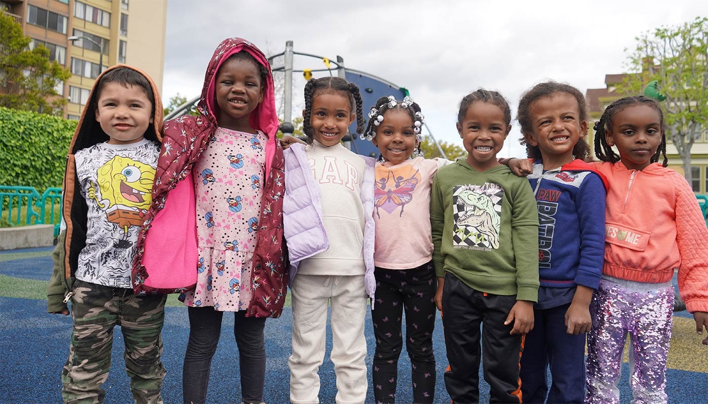 Children Smiling On Playground