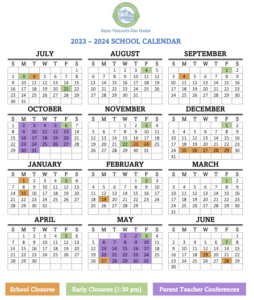 Saint Vincent's Day Home Calendar 2023-2024