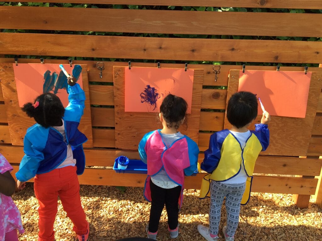 Day Home Children Painting Outdoors